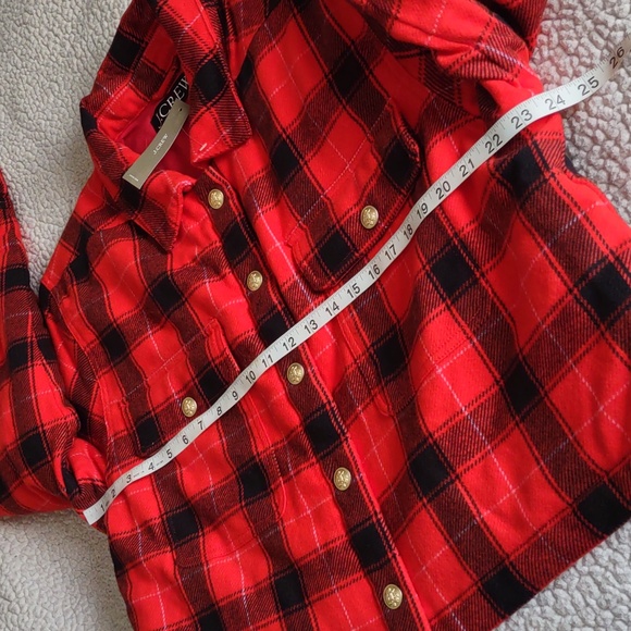 NWT J. Crew XL Buffalo Check Plaid Crest Snap Button Cropped Puffer Jacket BV699 - Picture 11 of 16